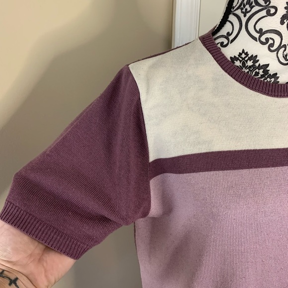 Alfred Dunner, purple geometric short sleeve sweater, size small - Picture 2 of 10